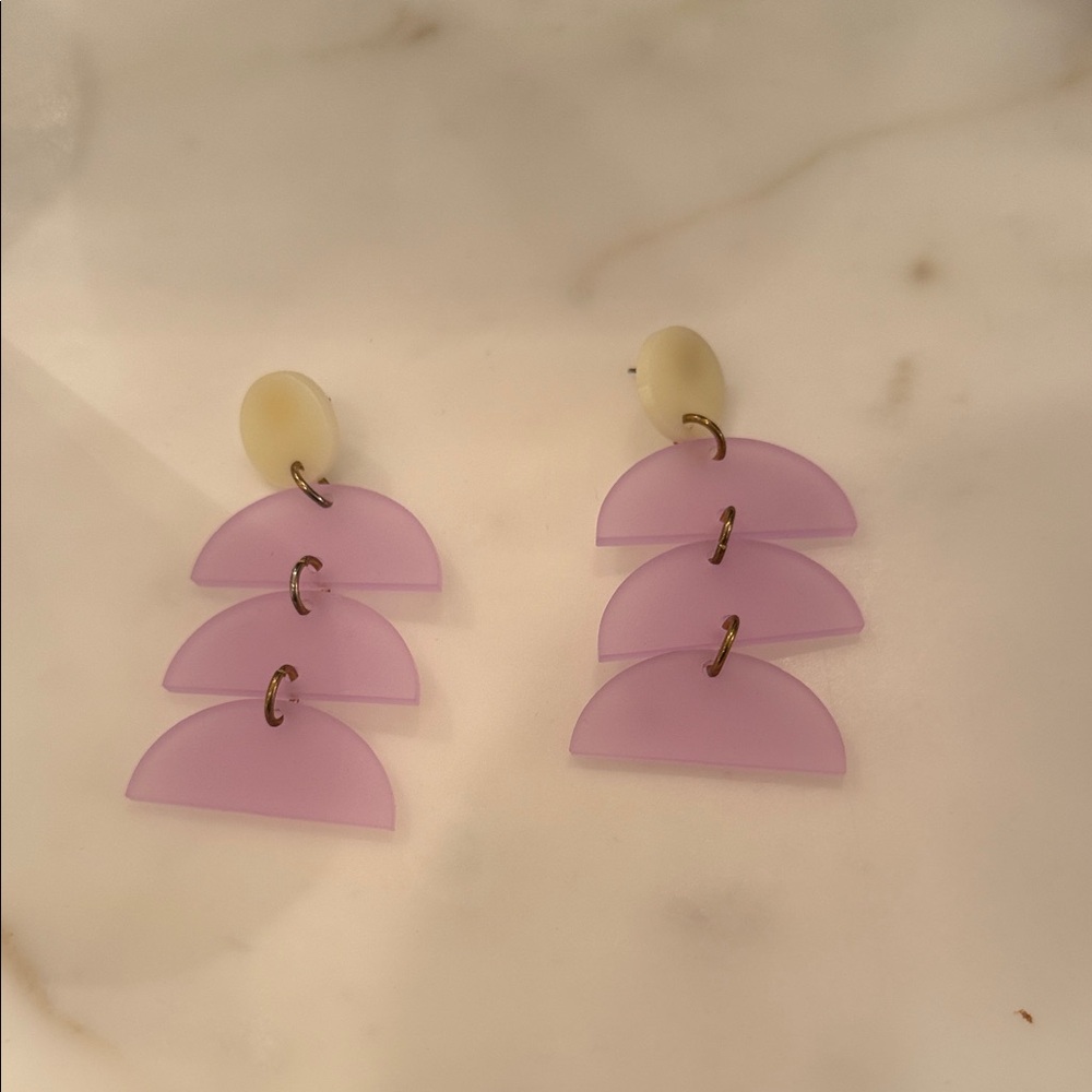 Pink and Cream Geometric acrylic Earrings